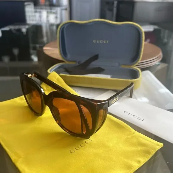 Gucci Fashion Sunglasses in Havana Brown, NWT, Full Inclusion - Picture 3 of 15